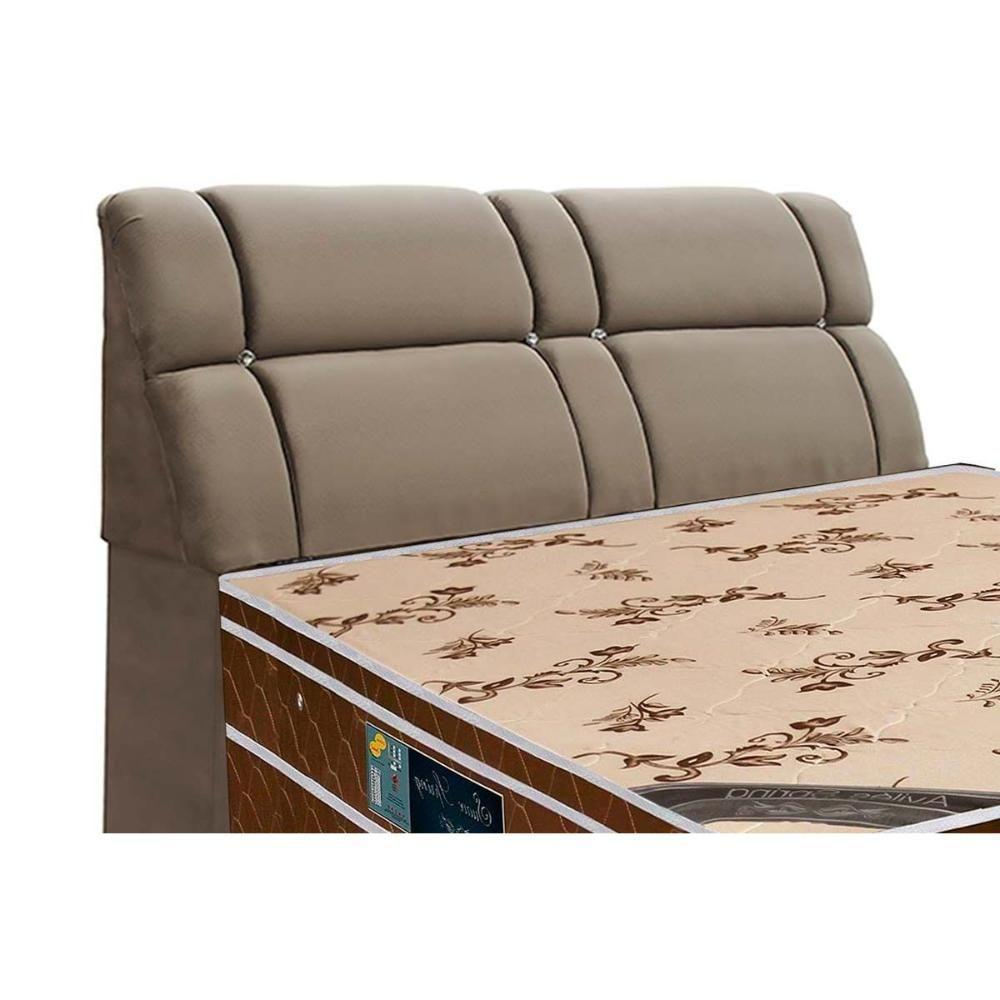 Cabeceira Cama Box Estofada King King Imperador Marrom/Bege - Simbal - 1