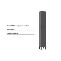 Paneleiro de Cozinha Nápoli Prime c/ 2 Portas 34X222cm Amendoa/Chumbo - Ronipa - 5