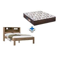 Colchão Casal Anatômico Orthoface Polar (1un) + Cama Invicta Com Baú Jatoba/Atacama - 1