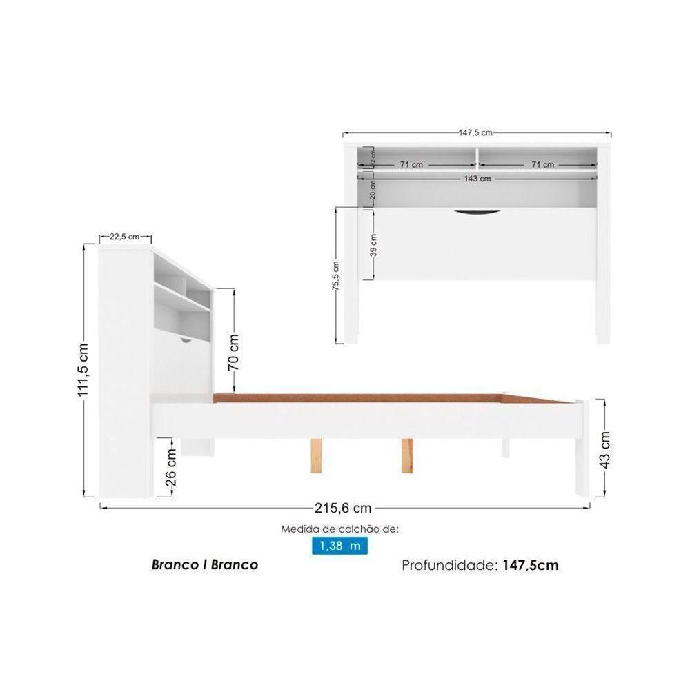 Colchão Casal Anatômico Orthoface Polar (1un) + Cama Invicta Com Baú Jatoba - 8