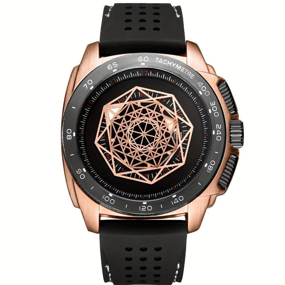 Relógio Esportivo Elegante Multifuncional Luminoso De Silicone Com Design Resistente Dourado - 1