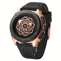 Relógio Esportivo Elegante Multifuncional Luminoso De Silicone Com Design Resistente Dourado - 2