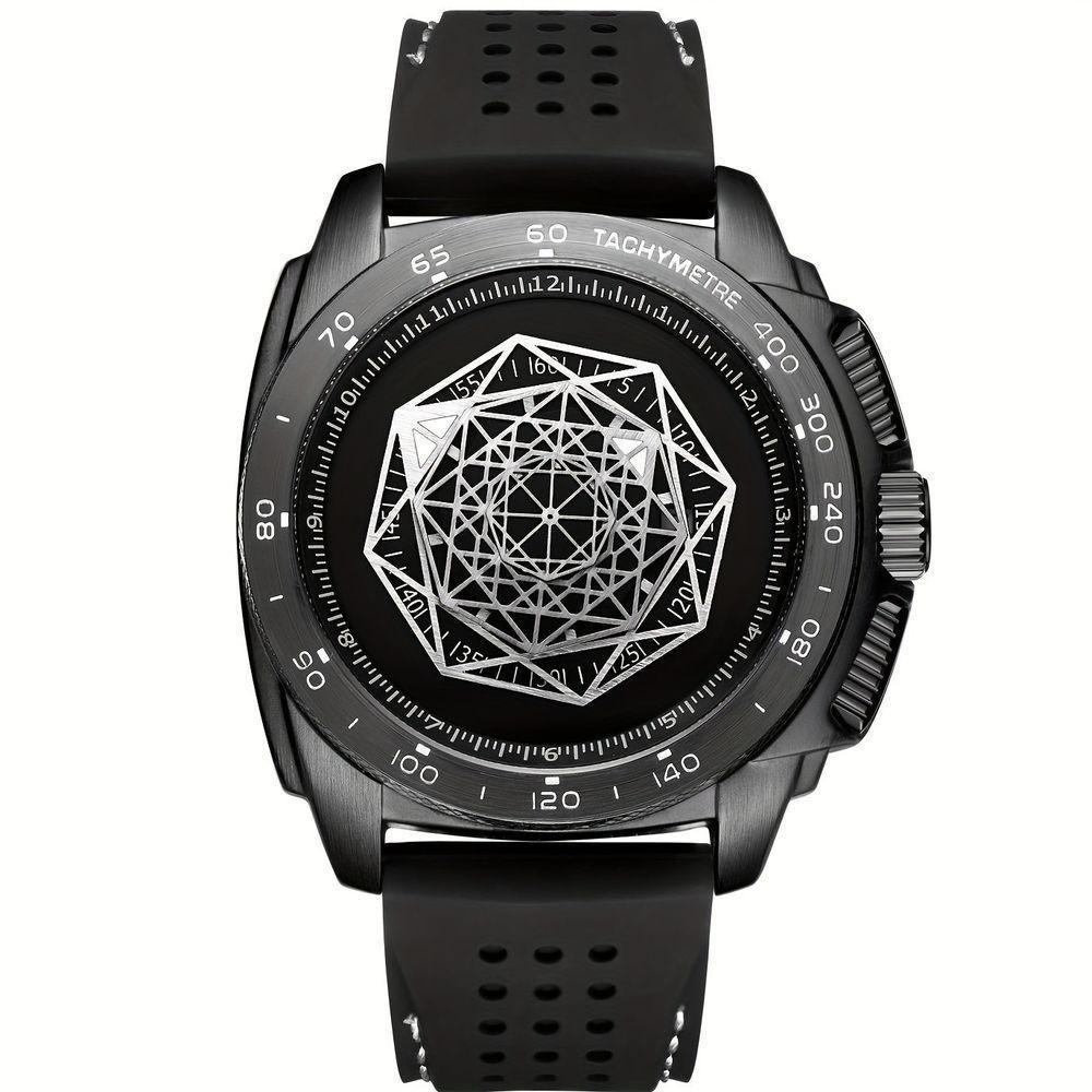 Relógio Esportivo Elegante Multifuncional Luminoso De Silicone Com Design Resistente Preto - 1