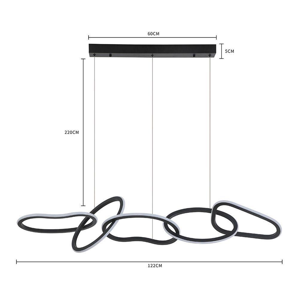 Lustre Pendente Nordecor Zena 2596 Preto Led Bivolt Preto 2596 - 2