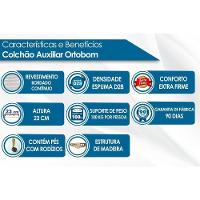 Conjunto Box Baú Solteiro: Colchão Molas Ortobom Nanolastic Elegant + Base CRC Courano Branco(88x188)