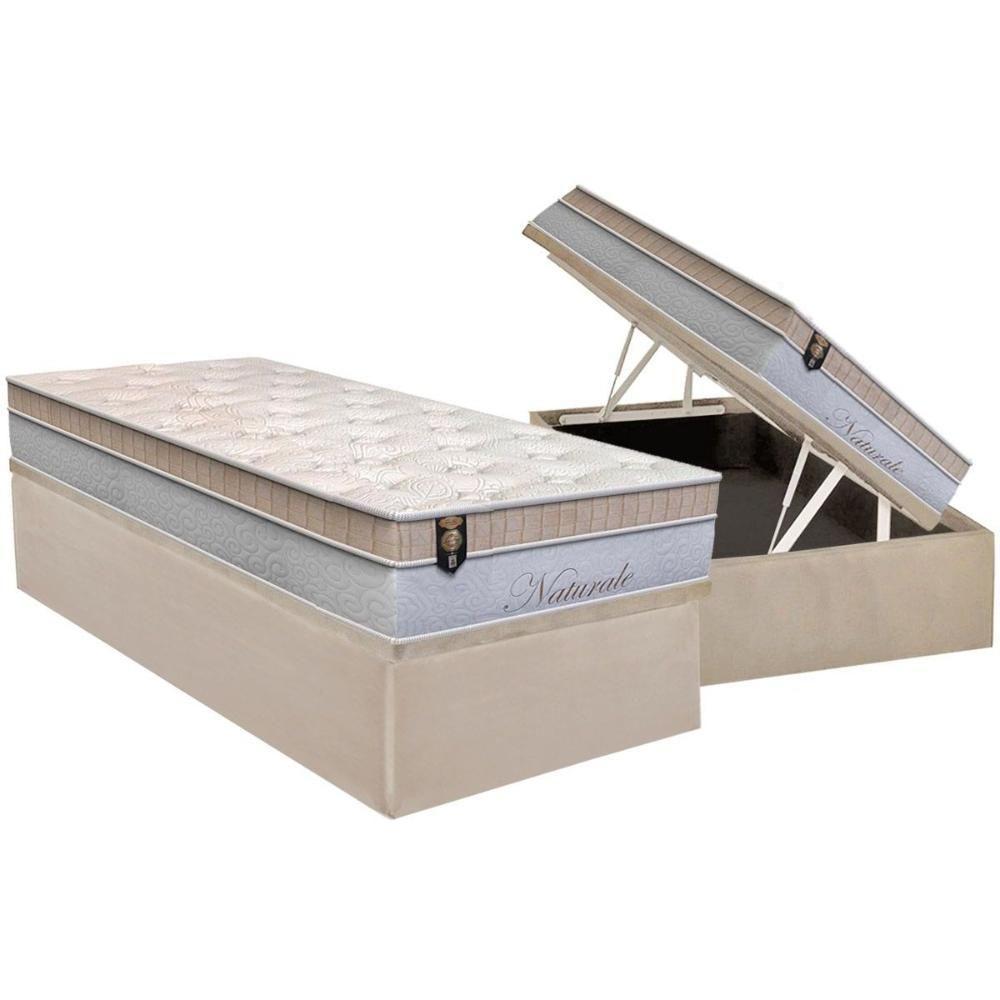 Conjunto Box Baú Solteiro: Colchão Molas Orthoflex Ensacadas Naturale + Base CRC Suede Clean (88x188) - 1