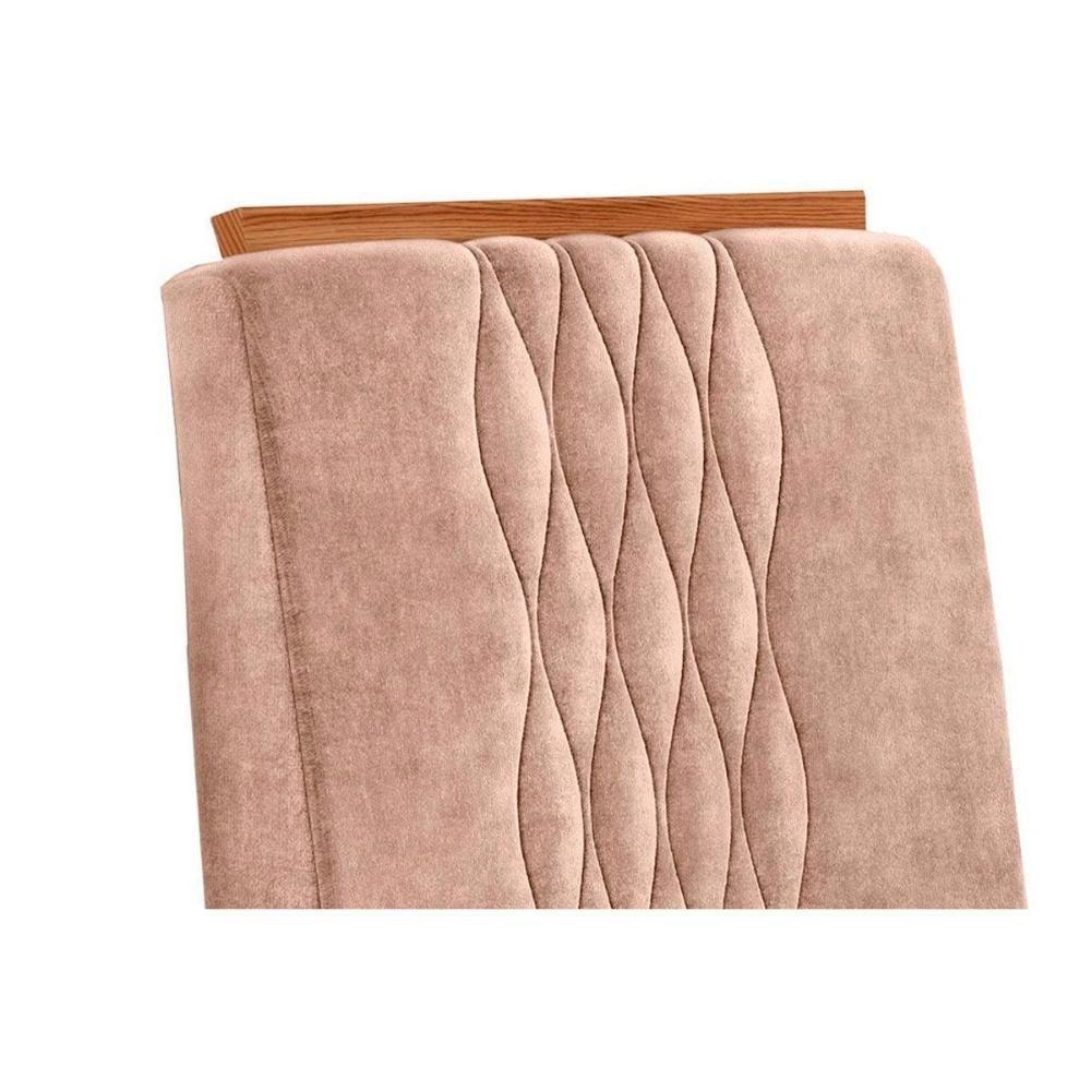 Sala de Jantar Completa Itália Tampo Madeirado c/ Vidro Curvo 136x136cm e 8 Cadeiras Lia Freijo/Off White - Suede Kraft - DJ Móveis - 7