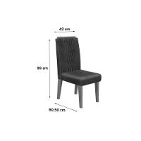 Sala de Jantar Completa Itália Tampo Madeirado c/ Vidro Curvo 136x136cm e 8 Cadeiras Lia Freijo/Off White - Suede Kraft - DJ Móveis