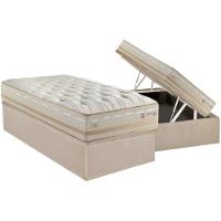Conjunto Box Baú Solteiro: Colchão Espuma Herval Molas Maxspring Koln + Base CRC Suede Clean (88x188) - 1