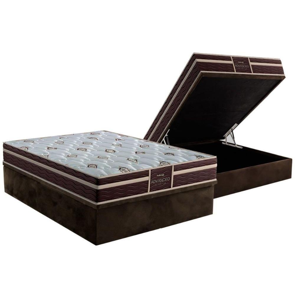 Conjunto Box Baú Casal: Colchão Espuma Probel Colchão D33 / Firmepedic ProDormir Advanced Tech1500 Plus Brown + Base CRC Suede Brown(138x188) - 1