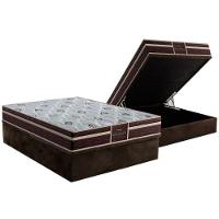 Conjunto Box Baú Casal: Colchão Espuma Probel Colchão D33 / Firmepedic ProDormir Advanced Tech1500 Plus Brown + Base CRC Suede Brown(138x188) - 1