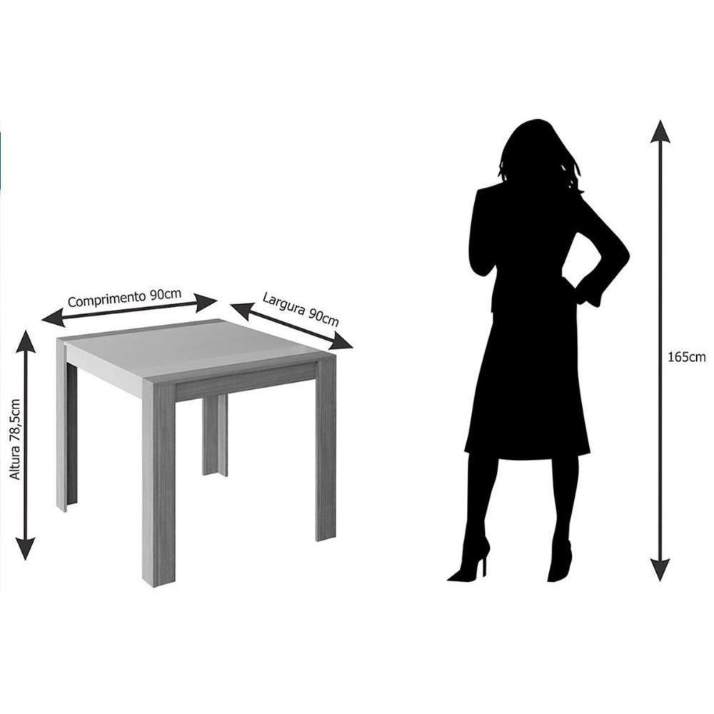 Sala de Jantar Completa Grace Tampo Madeirado 90x90cm e 4 Cadeiras Nicole Savana/Nature-Suede Nude Bege - Cimol - 5