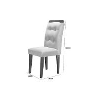 Sala de Jantar Completa Londrina c/ Tampo Madeirado Vidro Canto Curvo 180x90cm e 6 cadeiras Imperatriz Imbuia/Off White - Veludo Creme - Rufato - 5