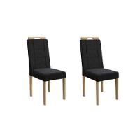 Sala de Jantar Completa Graviola Tampo Madeirado c/ Vidro 80x120cm e 4 Cadeiras 2CAD150 Nogueira/Off White/Vidro Off White - Eucalipto - Kappesberg - 6