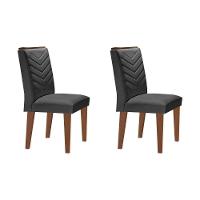 Sala de Jantar Completa Luna c/ Tampo Madeirado Vidro Canto Curvo 120x80cm e 4 cadeiras Londrina Imbuia/Off White - Suede Marrom - Rufato - 9