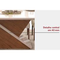 Sala de Jantar Completa Zafira Tampo Madeirado c/ Vidro Curvo 200x100cm e 8 Cadeiras Bia Freijo/Off White - Linho Neve - DJ Móveis - 2