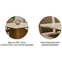 Sala de Jantar Completa Ana c/ Tampo Madeirado c/ Vidro 130x130cm e 8 Cadeiras Fernanda Savana-Nature/Off White-Suede Joli Capuccino - Cimol - 6