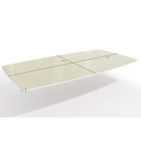 Sala de Jantar Completa Amora Tampo Madeirado c/ Vidro 90x170cm e 6 Cadeiras 2CAD150 Freijo/Off White/Vidro Off White - Eucalipto/V - Kappesberg - 6