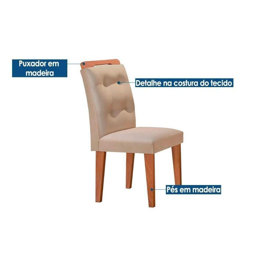 Sala de Jantar Completa Luna c/ Tampo Madeirado c/ Vidro Canto Curvo 120x80cm e 4 cadeiras Imperatriz Imbuia/Grafite - Suede Grafite - Rufato - 5