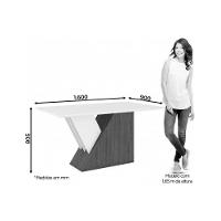 Sala de Jantar Completa Épic SC24 Tampo Madeirado c/ Vidro Canto Curvo 160x90cm e 6 Cadeiras Isa Nature/Veludo Light Bege - Henn - 7