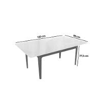 Sala de Jantar Completa Mira Tampo Madeirado c/ Vidro 100x200cm e 8 Cadeiras Lara Carvalho/Preto fosco/Vidro preto - Linho Cinza - Kappesberg