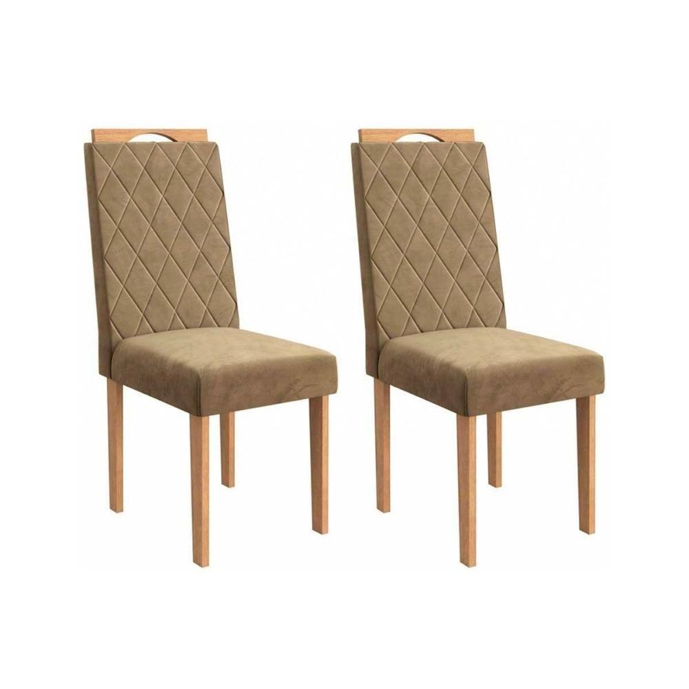 Sala de Jantar Completa Alteia Tampo Madeirado c/ Vidro 90x170cm e 6 Cadeiras 2CAD153 Nogueira/Off White/Vidro Off White - Eucalipto - Kappesberg - 6