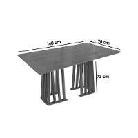 Sala de Jantar Completa Alteia Tampo Madeirado c/ Vidro 90x170cm e 6 Cadeiras 2CAD153 Nogueira/Off White/Vidro Off White - Eucalipto - Kappesberg - 2