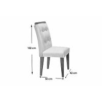 Sala de Jantar Completa Luna c/ Tampo de Vidro Canto Curvo 180x90cm e 6 cadeiras Imperatriz Imbuia/Off White - Suede Grafite - Rufato