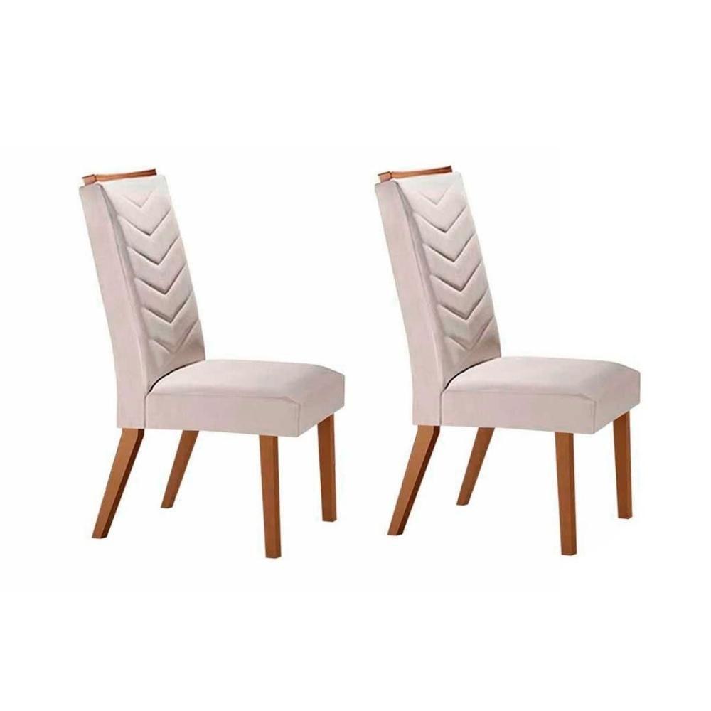 Sala de Jantar Completa Alvorada c/ Tampo Madeirado Canto Reto 180x90cm e 6 Cadeiras Londrina Imbuia/Off White - Suede Creme - Rufato - 6