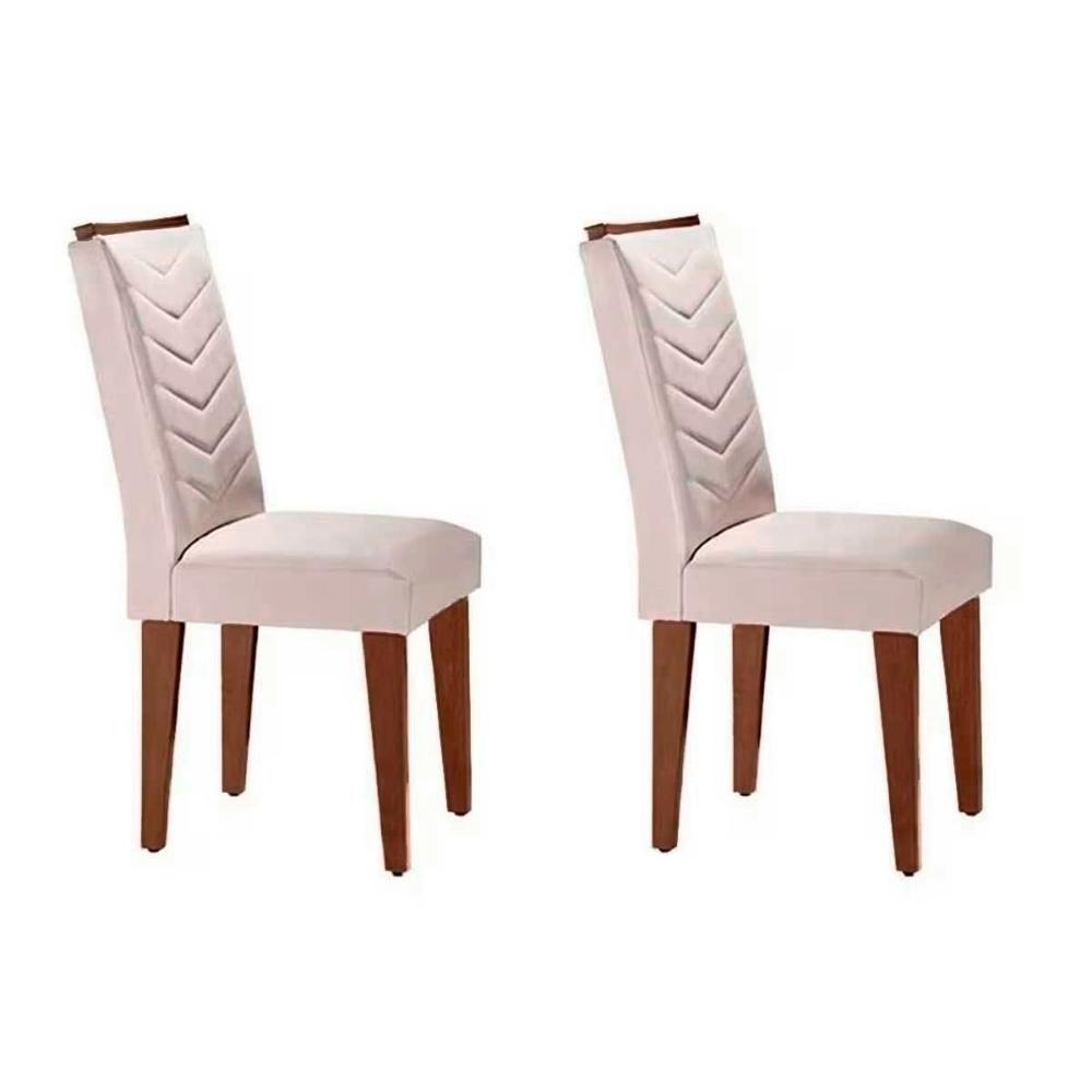 Sala de Jantar Completa Luna c/ Tampo Madeirado c/ Vidro Canto Curvo 120x80cm e 4 cadeiras Londrina Imbuia/Off White - Suede Creme - Rufato - 7