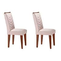 Sala de Jantar Completa Luna c/ Tampo Madeirado c/ Vidro Canto Curvo 120x80cm e 4 cadeiras Londrina Imbuia/Off White - Suede Creme - Rufato - 7