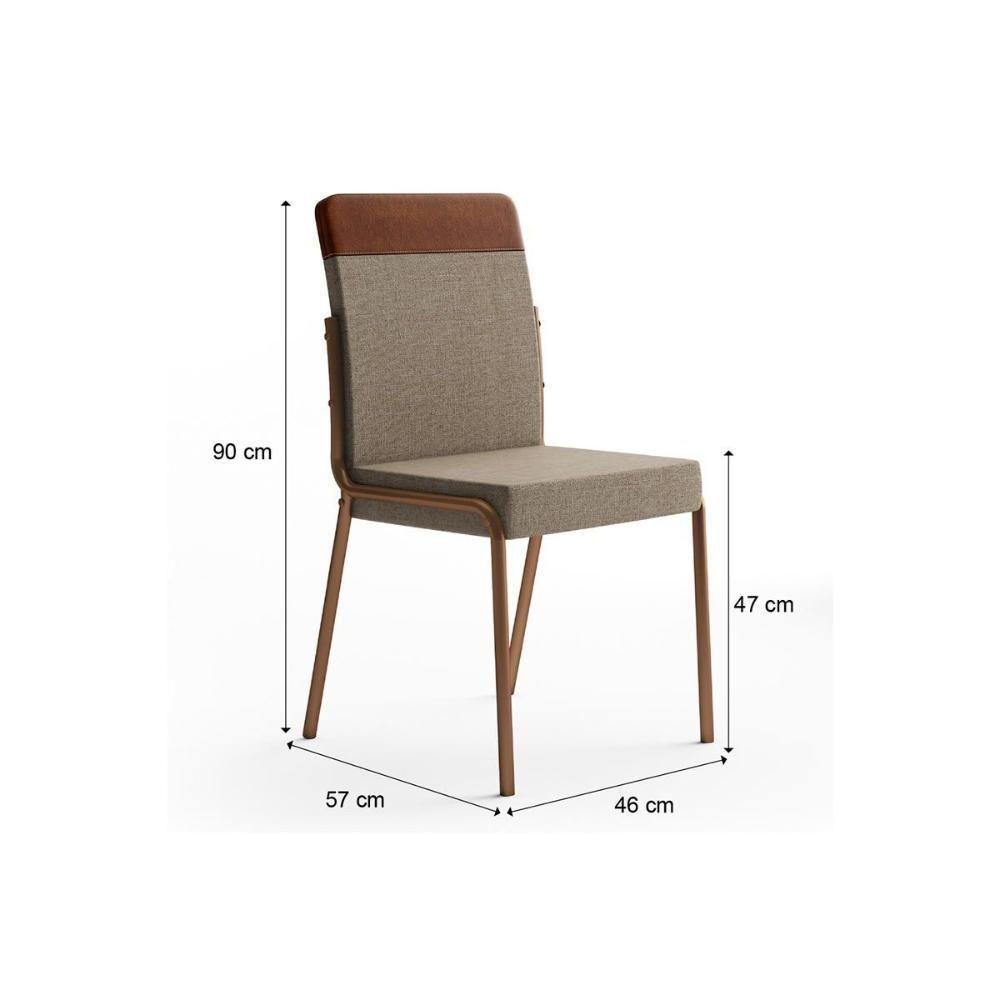 Sala de Jantar Completa Átria 1593 Aço c/ Tampo Madeirado 90x90cm e 4 Cadeiras Duo Preto/Nogal - Preto/Grafite - Preto - Carraro - 4