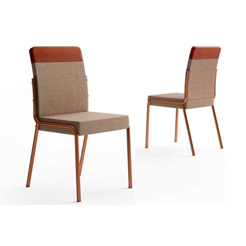 Sala de Jantar Completa Átria 1593 Aço c/ Tampo Madeirado 90x90cm e 4 Cadeiras Duo Preto/Nogal - Preto/Grafite - Preto - Carraro - 6