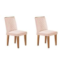 Sala de Jantar Completa Imperatriz Tampo Madeirado c/ Vidro Canto Curvo 180x90 e 6 Cadeiras Jade Imbuia/Grafite - Suede Creme - Rufato - 7