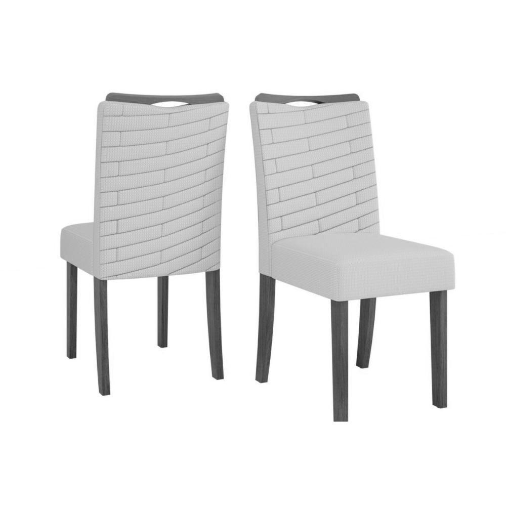 Sala de Jantar Completa Itália Tampo Madeirado c/ Vidro Curvo 136x136cm e 8 Cadeiras Julia Freijo/Off White - Suede Kraft - DJ Móveis - 5