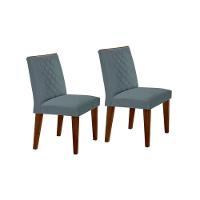 Sala de Jantar Completa Luna c/ Tampo Madeirado Vidro Canto Curvo 90x90cm e 4 cadeiras Jade Imbuia/Off White - Suede Marrom - Rufato - 10