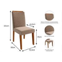 Sala de Jantar Completa Flora c/ Tampo Madeirado 109cm e 4 Cadeiras Clarice Cinamomo/Off White - Nature-Madeirado/Linho Be - Cimol - 5