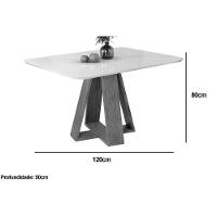 Sala de Jantar Completa Celeste Tampo Madeirado c/ Vidro Redondo 103x103cm e 4 Cadeiras Lia Freijo/Off White - Suede Kraft - DJ Móveis - 3