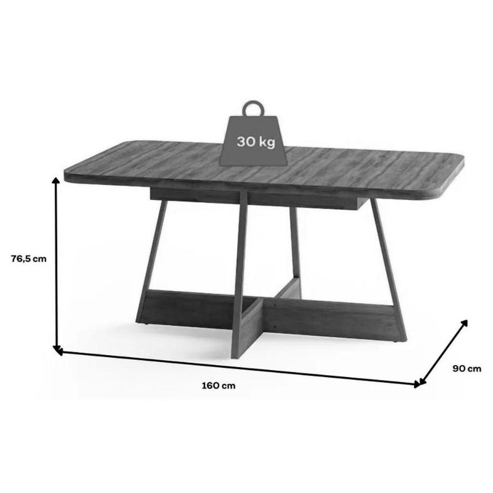 Sala de Jantar Completa Átria 1592 Aço c/ Tampo Madeirado 160x90cm e 6 Cadeiras Neo Rose/Freijo/Nogal - Rose/Areia - Caramelo - Carraro - 2