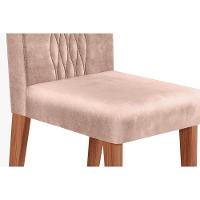 Sala de Jantar Completa Canes Tampo Madeirado c/ Vidro Curvo 170x90cm e 6 Cadeiras Zoe Freijo/Off White - Suede Kraft - DJ Móveis - 9