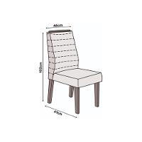 Sala de Jantar Completa Itália Tampo Madeirado c/ Vidro Curvo 170x90cm e 6 Cadeiras Ondina Cedro/Off White - Suede Lunar - DJ Móveis - 6