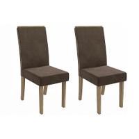 Sala de Jantar Completa Lótus Tampo Madeirado c/ Vidro 105x105cm e 4 Cadeiras 2CAD142 Nogueira/Off White/Vidro Off White - Veludo Ma - Kappesberg - 7