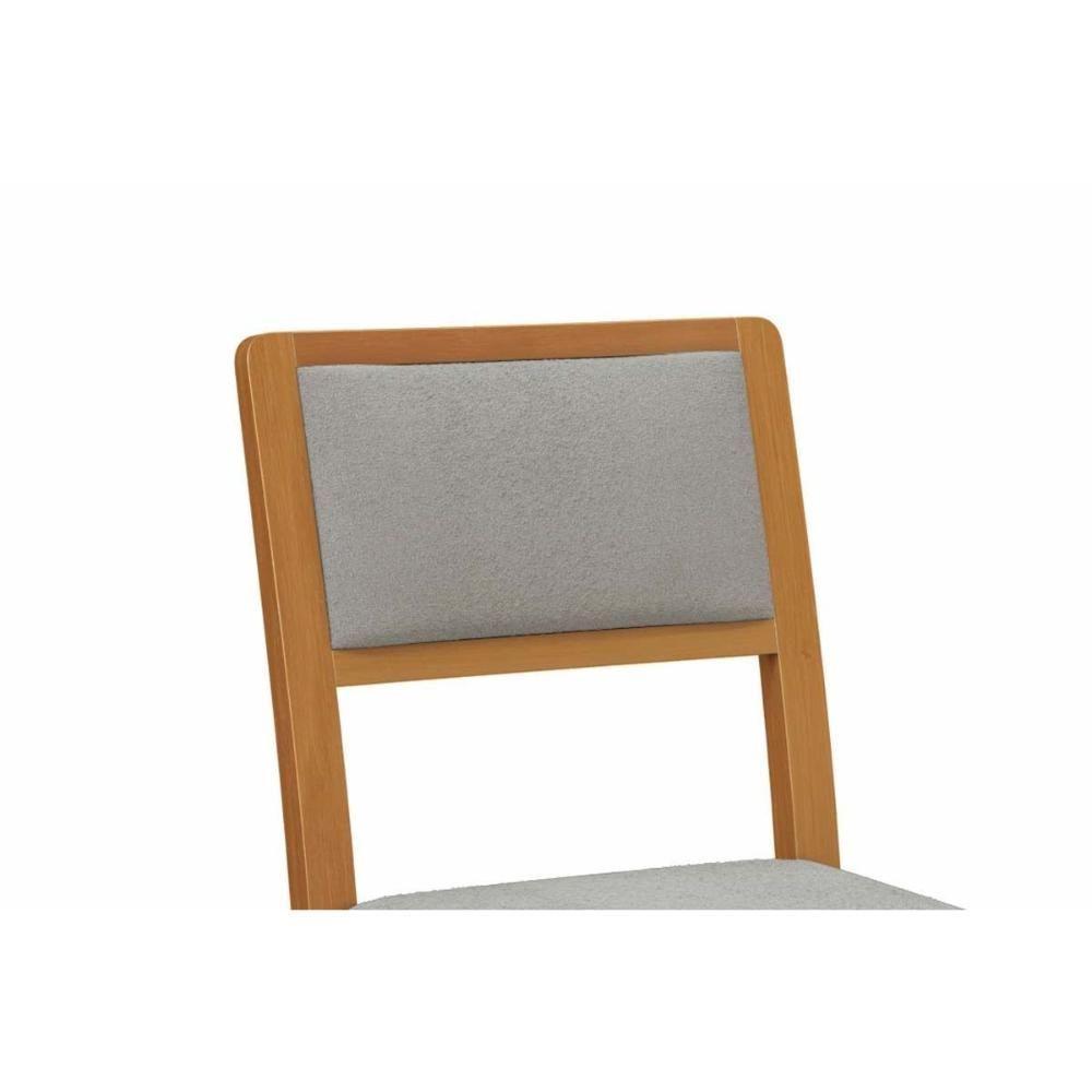 Sala de Jantar Completa Duna Tampo Madeirado c/ Vidro 105x105cm e 4 Cadeiras Alice Carvalho/Off White/Vidro Off White - Linho Cin - Kappesberg - 5