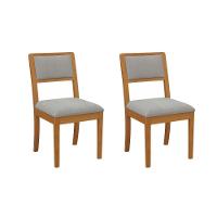 Sala de Jantar Completa Duna Tampo Madeirado c/ Vidro 105x105cm e 4 Cadeiras Alice Carvalho/Off White/Vidro Off White - Linho Cin - Kappesberg - 6