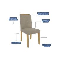 Sala de Jantar Completa Flora Tampo Madeirado c/ Vidro 95X95cm e 4 Cadeiras Nicole Savana/Nature-Suede Pluma-Joli Capuccino - Cimol - 5