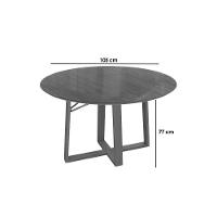 Mesa de Sala Jantar Elma Madeira Maciça c/Tampo Madeirado c/ Vidro 105x105cm Carvalho/Off White/Vidro Off White - Kappesberg - 2