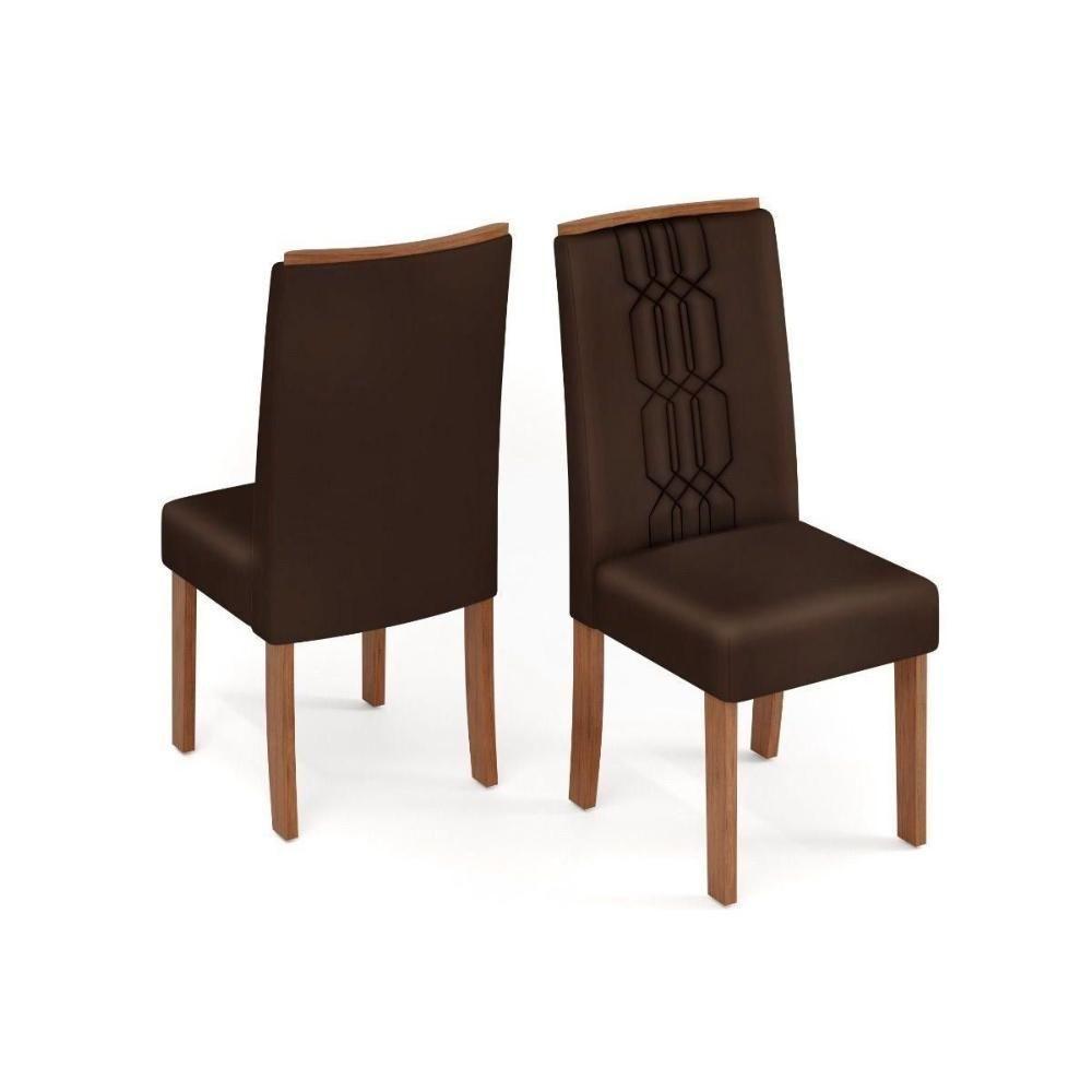 Sala de Jantar Completa Italia Tampo Madeirado c/ Vidro Curvo 170x90cm e 4 Cadeiras Zoe Freijo/Off White - Suede Creme - DJ Móveis - 7