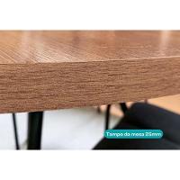 Sala de Jantar Completa 1588 c/ Tampo Madeirado 100cm e 4 Cadeiras 1738 Freijo/Rose - Cobre/Linho Areia/Courino Carame - Carraro