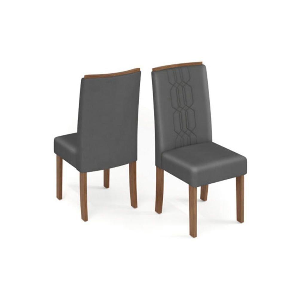 Sala de Jantar Completa Fler Tampo Madeirado c/ Vidro 90x90cm e 4 Cadeiras Zoe Freijo/Off White - Suede Lunar - DJ Móveis - 7