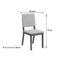 Sala de Jantar Completa Celeste Tampo Madeirado c/ Vidro Redondo 103x103cm e 4 Cadeiras Talia Freijo/Off White - Suede Creme - DJ Móveis - 3